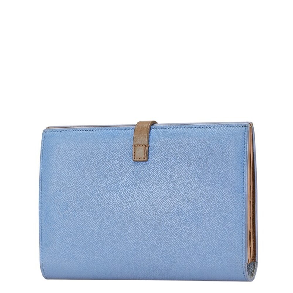 Celine Function Blue Greige Leather Long Wallet Multi